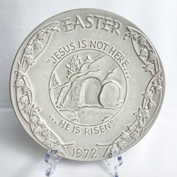 Frankoma Vintage Easter Plate Series “He is Risen” Hope & Resurrection 1972 - Picture 1 of 7